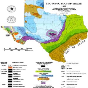 Tectonic Map of Texas